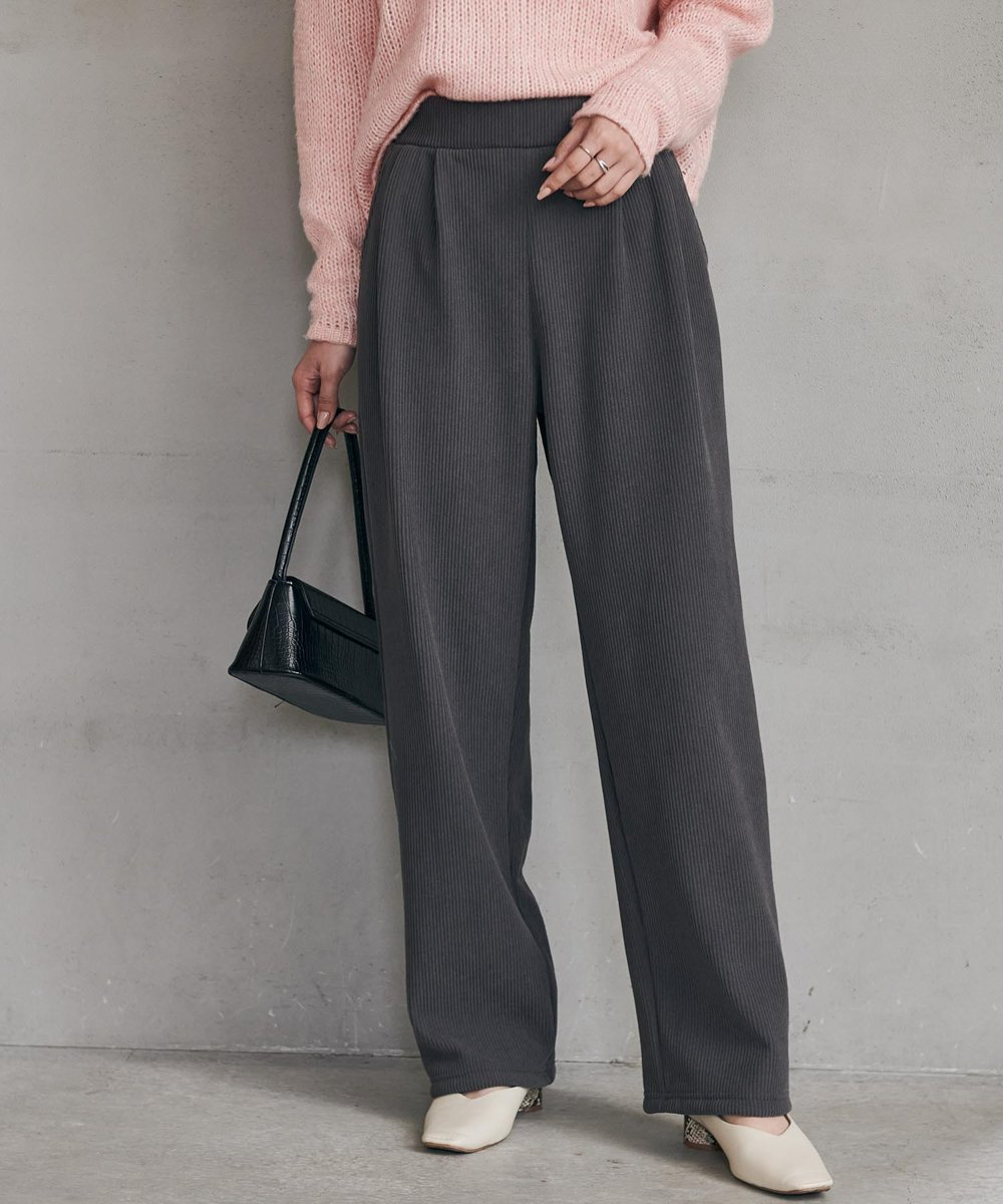 【ラナン/Ranan】のRanan/あったか裏ベロアニットコールワイドパンツ 人気、トレンドファッション・服の通販 founy(ファニー) 　ファッション　Fashion　レディースファッション　Fashion for Women　パンツ　Pants & Trousers　カットソー　Cut and Sewn Top　コーデュロイ　Corduroy, Cord Fabric　スウェット / スエット　Sweatshirt, Sweatwear　ストレッチ　Stretch, Stretchy Fabric　フロント　Front, Front Design　ベロア　Velour, Soft Velvet　ボンディング　Bonding, Bonded Fabric　ポケット　Pocket, Pocket Detail　ワイド　Wide, Wide Fit　冬　Winter / This Winter　 other-1|ID: prp329100004753154 ipo3291000000034548056
