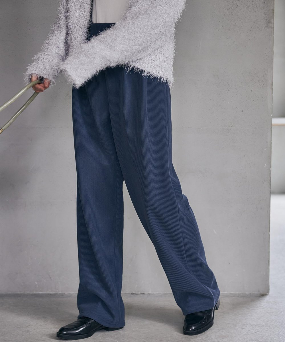 【ラナン/Ranan】のRanan/あったか裏ベロアニットコールワイドパンツ インテリア・キッズ・メンズ・レディースファッション・服の通販 founy(ファニー) 　ファッション　Fashion　レディースファッション　Fashion for Women　パンツ　Pants & Trousers　カットソー　Cut and Sewn Top　コーデュロイ　Corduroy, Cord Fabric　スウェット / スエット　Sweatshirt, Sweatwear　ストレッチ　Stretch, Stretchy Fabric　フロント　Front, Front Design　ベロア　Velour, Soft Velvet　ボンディング　Bonding, Bonded Fabric　ポケット　Pocket, Pocket Detail　ワイド　Wide, Wide Fit　冬　Winter / This Winter　ブルーグレー|ID: prp329100004753154 ipo3291000000034548063
