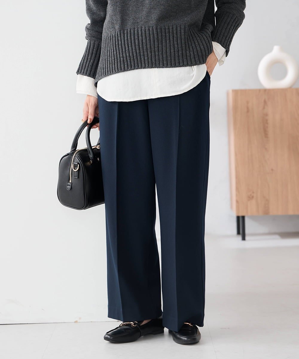 【アー ヴェー ヴェー/a.v.v】の【イージーケア/洗える/ストレッチ】裏起毛美ラクるスッキリ見えワイドパンツ インテリア・キッズ・メンズ・レディースファッション・服の通販 founy(ファニー) ファッション Fashion レディースファッション Fashion for Women パンツ Pants & Trousers 春 Spring 洗える Machine Washable 秋 Autumn ギャザー Gathered, Ruffled スウェット / スエット Sweatshirt, Sweatwear ストレッチ Stretch, Stretchy Fabric セットアップ Set-Up, Coordinated Outfit センター Center, Center Line 人気 Popular, Best Seller フェミニン Feminine, Girly フロント Front, Front Design ワイド Wide, Wide Fit 冬 Winter / This Winter 再入荷 Restock / Back in Stock 夏 Summer ビジネス 仕事 通勤 Business / Work / Commuting ネイビー|ID: prp329100004753158 ipo3291000000034548409