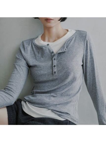 【ミースロエ/MIESROHE】のレイヤードデザインカットトップス インテリア・キッズ・メンズ・レディースファッション・服の通販 founy(ファニー) 　ファッション　Fashion　レディースファッション　Fashion for Women　トップス・カットソー　Cut & Sew Tops　とろみ　Fluid, Flowy Fabric　カットソー　Cut and Sewn Top　スマート　Smart, Elegant　今季　This Season, Current Season　GRY[006]|ID: prp329100004753202 ipo3291000000034938617