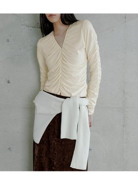 【ミースロエ/MIESROHE】のギャザーカットトップス 人気、トレンドファッション・服の通販 founy(ファニー) ファッション Fashion レディースファッション Fashion for Women トップス・カットソー Cut & Sew Tops カットソー Cut and Sewn Top ギャザー Gathered, Ruffled スマート Smart, Elegant デコルテ Décolleté, Neckline フロント Front, Front Design エレガント 上品 Elegant |ID:prp329100004753203