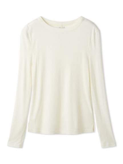 【ミラオーウェン/Mila Owen】のウールテンセルクルーネックシアーロンT 人気、トレンドファッション・服の通販 founy(ファニー) 　ファッション　Fashion　レディースファッション　Fashion for Women　トップス・カットソー　Cut & Sew Tops　ロングTシャツ・Tシャツ　Longline T-Shirts & Tees　インナー　Innerwear　スタイリッシュ　Stylish, Fashionable　スマート　Smart, Elegant　ロング　Long, Long-Length　おすすめ　Recommended / Our Picks　エレガント 上品　Elegant　 other-1|ID: prp329100004753206 ipo3291000000034379707