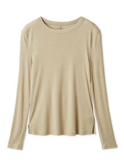 【ミラオーウェン/Mila Owen】のウールテンセルクルーネックシアーロンT インテリア・キッズ・メンズ・レディースファッション・服の通販 founy(ファニー) 　ファッション　Fashion　レディースファッション　Fashion for Women　トップス・カットソー　Cut & Sew Tops　ロングTシャツ・Tシャツ　Longline T-Shirts & Tees　インナー　Innerwear　スタイリッシュ　Stylish, Fashionable　スマート　Smart, Elegant　ロング　Long, Long-Length　おすすめ　Recommended / Our Picks　エレガント 上品　Elegant　BEG[037]|ID: prp329100004753206 ipo3291000000034379709