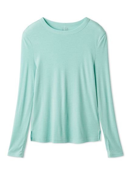 【ミラオーウェン/Mila Owen】のウールテンセルクルーネックシアーロンT インテリア・キッズ・メンズ・レディースファッション・服の通販 founy(ファニー) 　ファッション　Fashion　レディースファッション　Fashion for Women　トップス・カットソー　Cut & Sew Tops　ロングTシャツ・Tシャツ　Longline T-Shirts & Tees　インナー　Innerwear　スタイリッシュ　Stylish, Fashionable　スマート　Smart, Elegant　ロング　Long, Long-Length　おすすめ　Recommended / Our Picks　エレガント 上品　Elegant　LBLU[081]|ID: prp329100004753206 ipo3291000000034379712