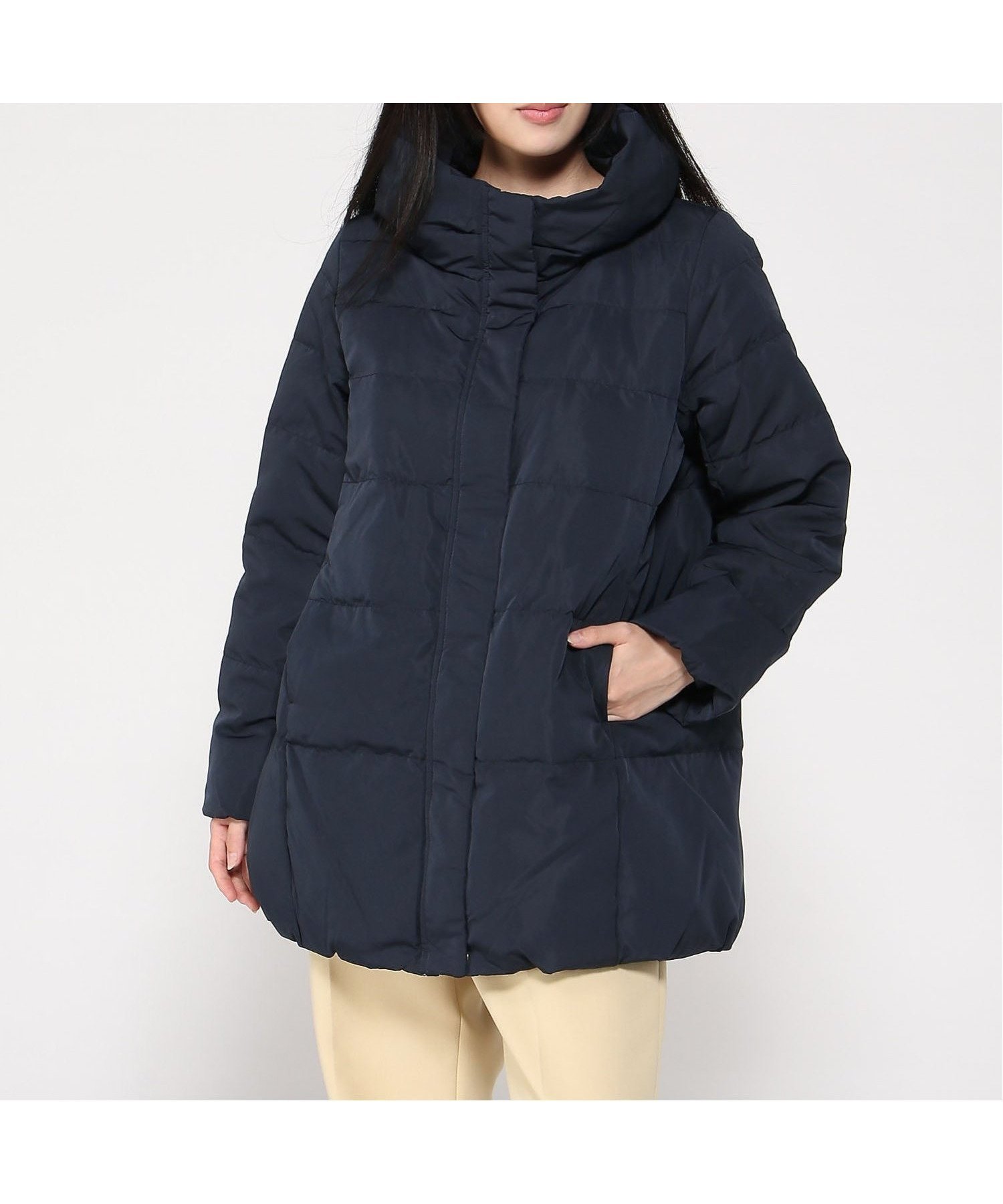 【インタープラネット/INTERPLANET】のピーチスキンミドルダウン インテリア・キッズ・メンズ・レディースファッション・服の通販 founy(ファニー) 　ファッション　Fashion　レディースファッション　Fashion for Women　ネイビー|ID: prp329100004753222 ipo3291000000034379901