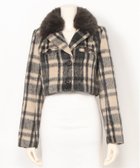 【リップサービス/LIP SERVICE】のLIP SERVICE/ファーカラーシャギーチェックジャケット 人気、トレンドファッション・服の通販 founy(ファニー) ファッション Fashion レディースファッション Fashion for Women アウター Coat / Outerwear Collection レディースジャケット・軽アウター Jackets thumbnail ブラウン|ID: prp329100004753235 ipo3291000000034379988