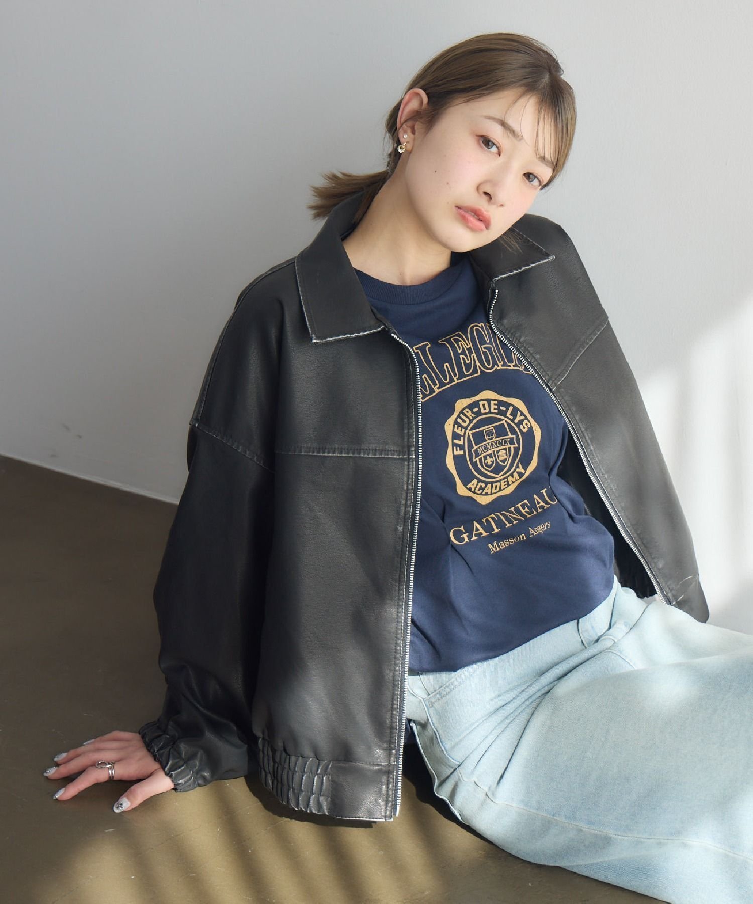 【レトロガール/RETRO GIRL】のFレザークロップドJK 人気、トレンドファッション・服の通販 founy(ファニー)  ファッション Fashion レディースファッション Fashion for Women ジャケット Jacket, Outerwear デニム Denim, Jeans Material トレンド Trend, Trending Now フロント Front, Front Design ベーシック Basic, Essential ポケット Pocket, Pocket Detail 春 Spring 秋 Autumn 羽織 Haori, Light Jacket  other-1|ID: prp329100004753272 ipo3291000000034380325