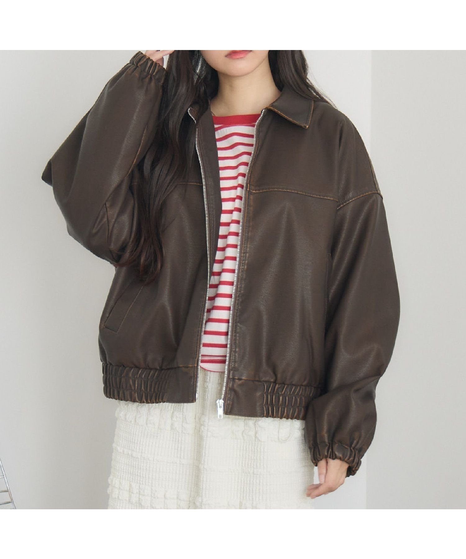 【レトロガール/RETRO GIRL】のFレザークロップドJK インテリア・キッズ・メンズ・レディースファッション・服の通販 founy(ファニー)  ファッション Fashion レディースファッション Fashion for Women ジャケット Jacket, Outerwear デニム Denim, Jeans Material トレンド Trend, Trending Now フロント Front, Front Design ベーシック Basic, Essential ポケット Pocket, Pocket Detail 春 Spring 秋 Autumn 羽織 Haori, Light Jacket ブラウン|ID: prp329100004753272 ipo3291000000034380327