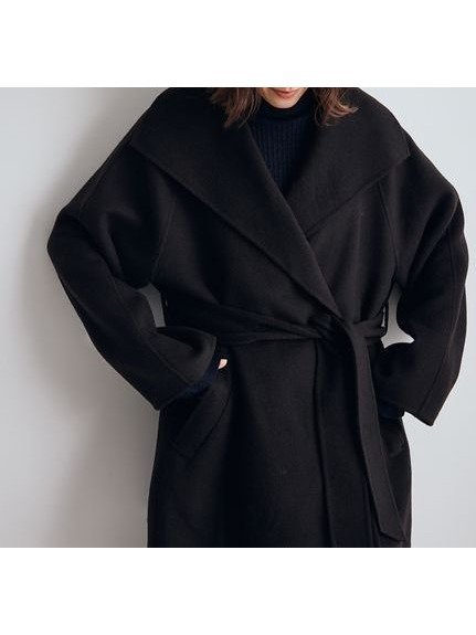 【ミラオーウェン/Mila Owen】の共ベルト付きビックカラーミディ丈コート インテリア・キッズ・メンズ・レディースファッション・服の通販 founy(ファニー) 　ファッション　Fashion　レディースファッション　Fashion for Women　アウター　Coat / Outerwear Collection　コート・ロングコート・ピーコート　Long Coats, Peacoats & More　ベルト&ウエストマーク　Belts & Waist Accessories　エレガント 上品　Elegant　ガウン　Gown, Robe　クラシカル　Classical, Vintage-Inspired　スマート　Smart, Elegant　ハウンドトゥース　Houndstooth, Dogtooth Check　ポケット　Pocket, Pocket Detail　ミドル　Middle Length, Mid Height　ラグジュアリー　Luxury, Elegant　CGRY[007]|ID: prp329100004753362 ipo3291000000034539739