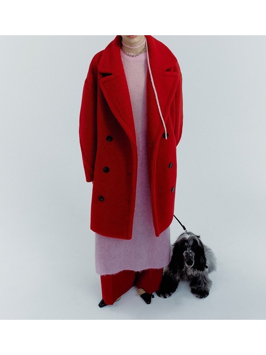 【ミラオーウェン/Mila Owen】のオーバーサイズボアコート インテリア・キッズ・メンズ・レディースファッション・服の通販 founy(ファニー) 　ファッション　Fashion　レディースファッション　Fashion for Women　アウター　Coat / Outerwear Collection　コート・ロングコート・ピーコート　Long Coats, Peacoats & More　スマート　Smart, Elegant　テーラード　Tailored, Tailored Fit　定番　Standard, Basic Item　フランス　France, French　ポケット　Pocket, Pocket Detail　ラグジュアリー　Luxury, Elegant　リュクス　Luxury, Elegant, High-End, Chic　ホリデーシーズン　Holiday Season　RED[046]|ID: prp329100004753364 ipo3291000000034772369