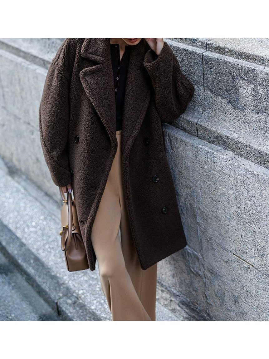 【ミラオーウェン/Mila Owen】のオーバーサイズボアコート インテリア・キッズ・メンズ・レディースファッション・服の通販 founy(ファニー) 　ファッション　Fashion　レディースファッション　Fashion for Women　アウター　Coat / Outerwear Collection　コート・ロングコート・ピーコート　Long Coats, Peacoats & More　スマート　Smart, Elegant　テーラード　Tailored, Tailored Fit　定番　Standard, Basic Item　フランス　France, French　ポケット　Pocket, Pocket Detail　ラグジュアリー　Luxury, Elegant　リュクス　Luxury, Elegant, High-End, Chic　ホリデーシーズン　Holiday Season　MOC[056]|ID: prp329100004753364 ipo3291000000034772370