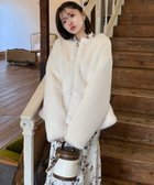 【ロイヤルパーティー/ROYAL PARTY】のペプラムファージャケット オフホワイト|ID: prp329100004753382 ipo3291000000034508179