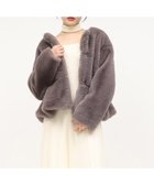 【ロイヤルパーティー/ROYAL PARTY】のペプラムファージャケット グレー|ID: prp329100004753382 ipo3291000000034508180