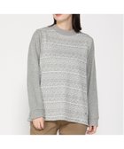 【クロコダイル/CROCODILE】の切り替え ジャカード プルオーバー 人気、トレンドファッション・服の通販 founy(ファニー) ファッション Fashion レディースファッション Fashion for Women トップス・カットソー Cut & Sew Tops カジュアルプルオーバー・ニットトップス Pullovers & Knit Tops / Casual Pullovers ジャカード／ジャガード Jacquard, Woven Pattern 冬 Winter / This Winter 無地 Plain, Solid Color thumbnail グレー|ID: prp329100004753410 ipo3291000000035127900