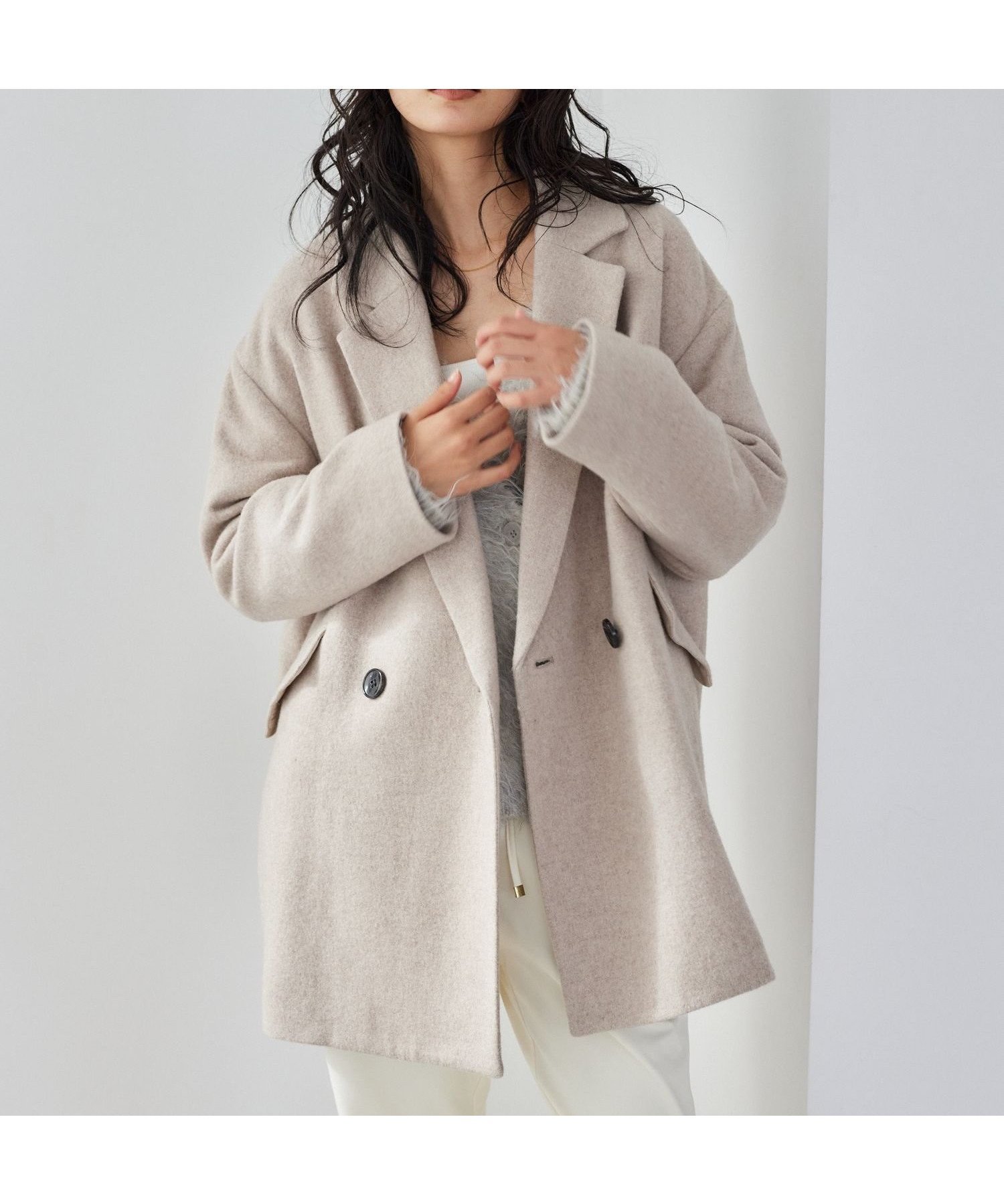 【バンヤードストーム/BARNYARDSTORM】のダブルショートコート インテリア・キッズ・メンズ・レディースファッション・服の通販 founy(ファニー)  ファッション Fashion レディースファッション Fashion for Women アウター Coat / Outerwear Collection コート・ロングコート・ピーコート Long Coats, Peacoats & More インナー Innerwear クラシック Classic, Timeless Style ジャケット Jacket, Outerwear スリム Slim, Slim Fit ダブル Double, Double-Breasted テーパード Tapered, Tapered Pants フェミニン Feminine, Girly 防寒 Cold Protection, Winter-Ready マニッシュ Mannish, Boyish ミドル Middle Length, Mid Height レース Lace, Lace Fabric 冬 Winter / This Winter おすすめ Recommended / Our Picks ベージュ|ID: prp329100004753418 ipo3291000000034381479