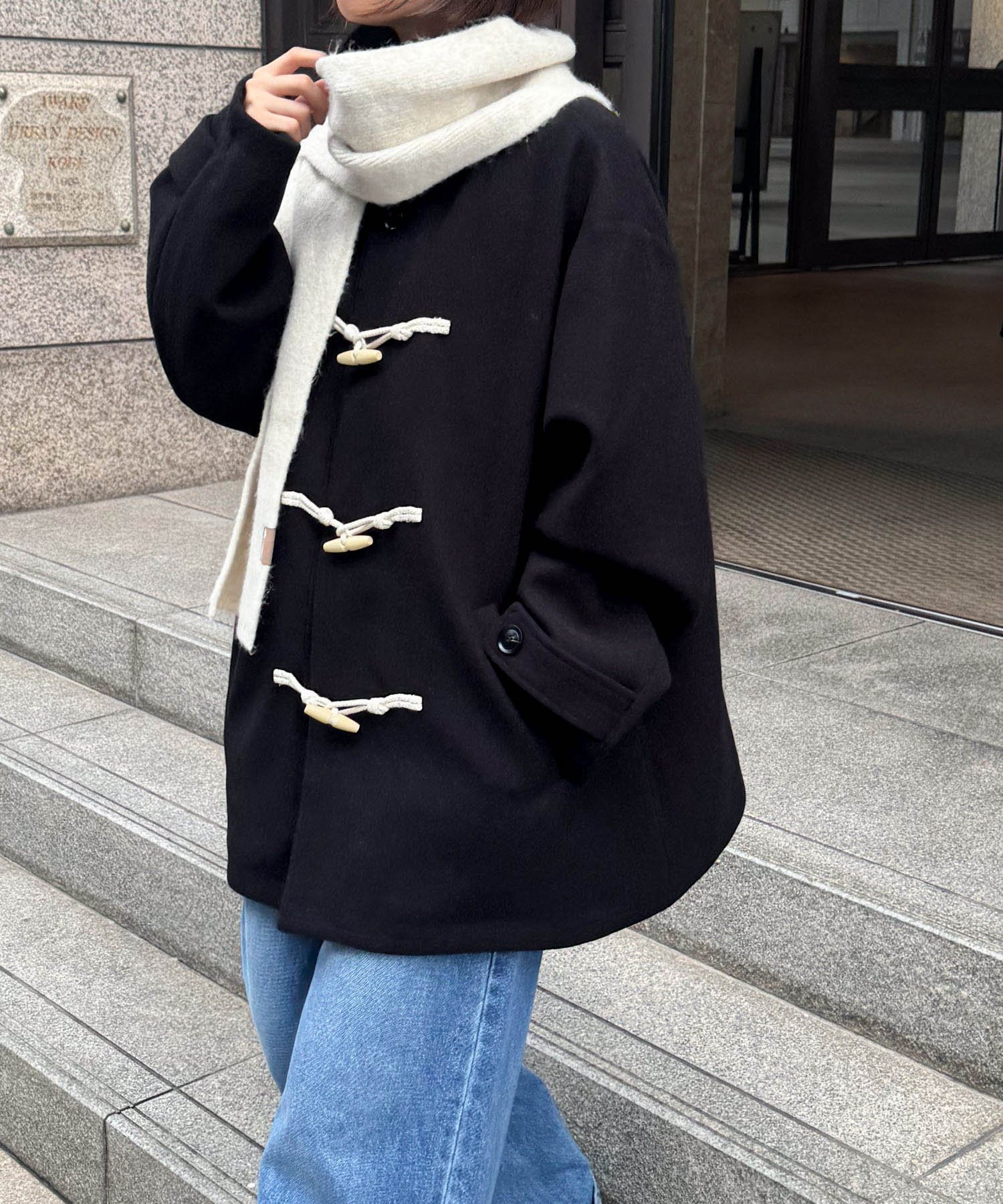 【キャナルジーン/CANAL JEAN】のEl mar(エルマール) ダッフルハーフコート インテリア・キッズ・メンズ・レディースファッション・服の通販 founy(ファニー) 　ファッション　Fashion　レディースファッション　Fashion for Women　アウター　Coat / Outerwear Collection　コート・ロングコート・ピーコート　Long Coats, Peacoats & More　コンパクト　Compact, Small Size　ダッフルコート　Duffle Coat, Toggle Coat　ハーフ　Half, Half-Length　ベーシック　Basic, Essential　ボトム　Bottoms, Lower Wear　ポケット　Pocket, Pocket Detail　ブラック|ID: prp329100004753489 ipo3291000000034789602