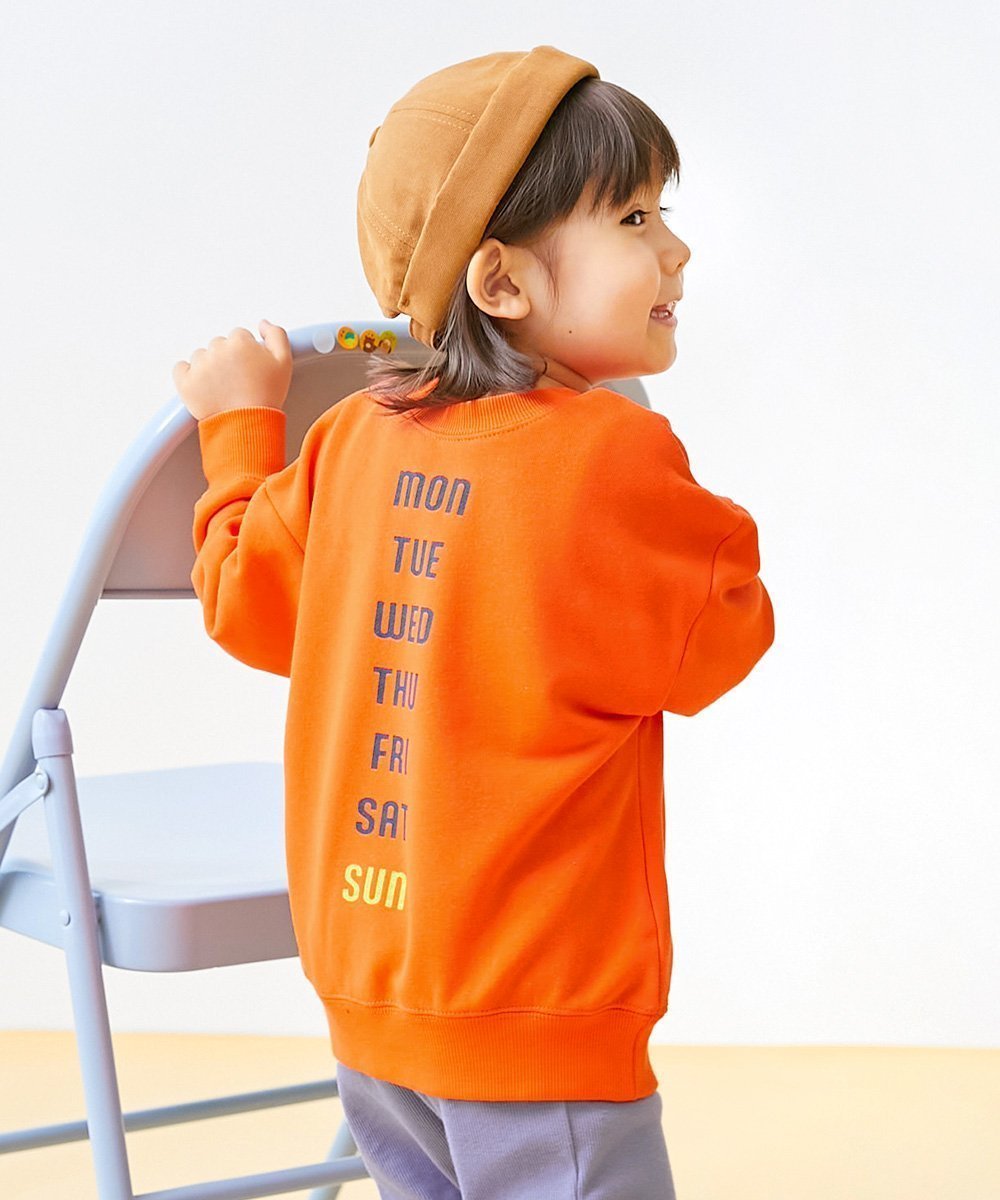 【デビロック/devirock / KIDS】の【EN-JOY】どっちも前だから1人でお着替え 裏起毛じゃない トレーナー トップス 25AW インテリア・キッズ・メンズ・レディースファッション・服の通販 founy(ファニー) 　ファッション　Fashion　キッズファッション　Fashion for Kids　トップス・カットソー　Cut & Sew Tops　カラフル　Colorful Design　トレーナー　Sweatshirt, Trainer　プリント　Print, Printed Pattern　おすすめ　Recommended / Our Picks　2025年　2025　2025-2026秋冬・A/W　Autumn/Winter 2025–26 AW25–26　007-ロゴ3-みかん|ID: prp329100004753491 ipo3291000000034405394