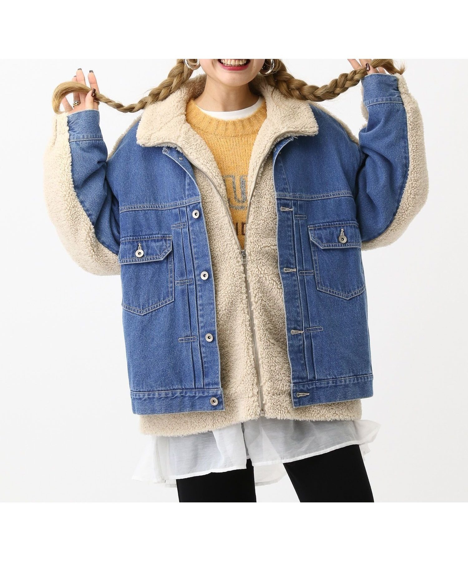 【レプシィム ローリーズファーム/LEPSIM LOWRYS FARM】のデニムボアドッキングジャケット 人気、トレンドファッション・服の通販 founy(ファニー) 　ファッション　Fashion　レディースファッション　Fashion for Women　アウター　Coat / Outerwear Collection　レディースジャケット・軽アウター　Jackets　おすすめ　Recommended / Our Picks　ジップ　Zip, Zipper　ジャケット　Jacket, Outerwear　スタンド　Stand Collar, Upright Stand　デニム　Denim, Jeans Material　ドッキング　Docking, Mixed Material　ベロア　Velour, Soft Velvet　ボトム　Bottoms, Lower Wear　洗える　Machine Washable　 other-1|ID: prp329100004753530 ipo3291000000034383016