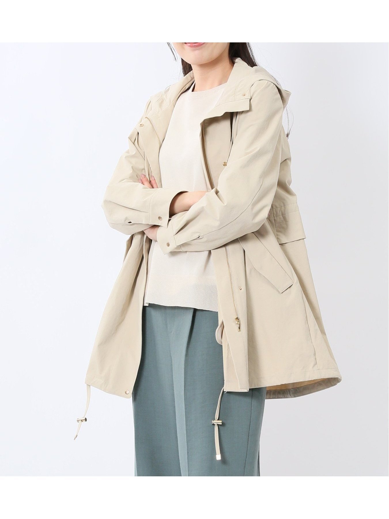 【タカキュー/TAKA-Q】のフーデット ハーフコート 【25SS】 ビジネス カジュアル 秋 冬 春 秋冬 通勤 通学 レディース アウター コート インテリア・キッズ・メンズ・レディースファッション・服の通販 founy(ファニー)  ファッション Fashion レディースファッション Fashion for Women アウター Coat / Outerwear Collection コート・ロングコート・ピーコート Long Coats, Peacoats & More 春 Spring 秋 Autumn シンプル Simple, Minimal ストレッチ Stretch, Stretchy Fabric ダウン Down, Puffer トレンド Trend, Trending Now ドローコード Drawcord, Drawstring Cord ハーフ Half, Half-Length フィット Fit, Slim Fit フラップ Flap, Flap Pocket ベーシック Basic, Essential ポケット Pocket, Pocket Detail 冬 Winter / This Winter A/W・秋冬 Autumn/Winter S/S・春夏 SS, Spring/Summer, Warm Season 夏 Summer ビジネス 仕事 通勤 Business / Work / Commuting 2025年 2025 2025春夏・S/S Spring/Summer 2025 SS25 33ベージュ|ID: prp329100004753553 ipo3291000000034383345