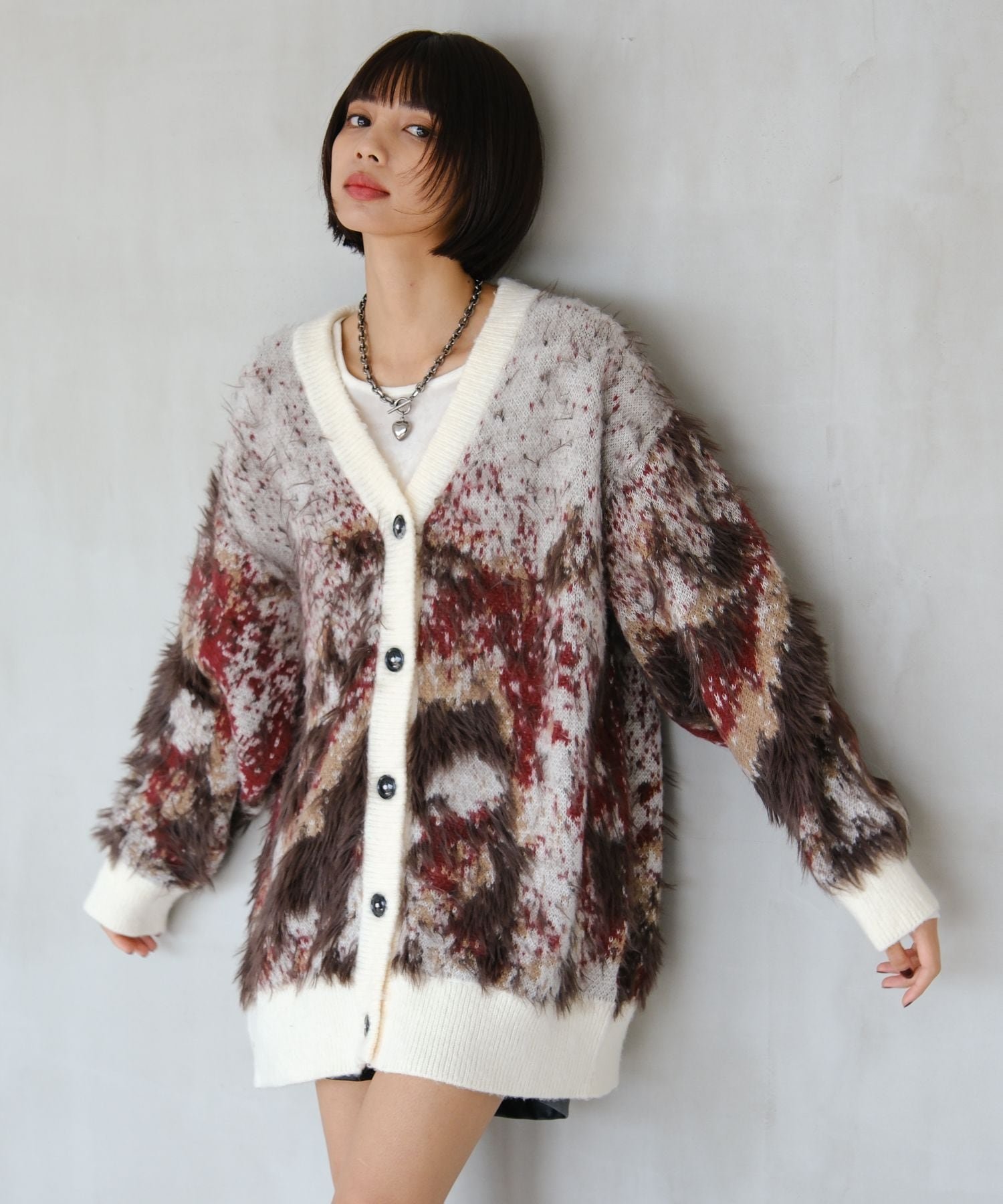 【ページボーイ/PAGEBOY】のランドスケープシャギーカーディガン インテリア・キッズ・メンズ・レディースファッション・服の通販 founy(ファニー) 　ファッション　Fashion　レディースファッション　Fashion for Women　トップス・カットソー　Cut & Sew Tops　カーディガン・羽織り　Layered Style Cardigans　ジャケット　Jacket, Outerwear　スウェット / スエット　Sweatshirt, Sweatwear　オフホワイト05|ID: prp329100004753635 ipo3291000000034523263