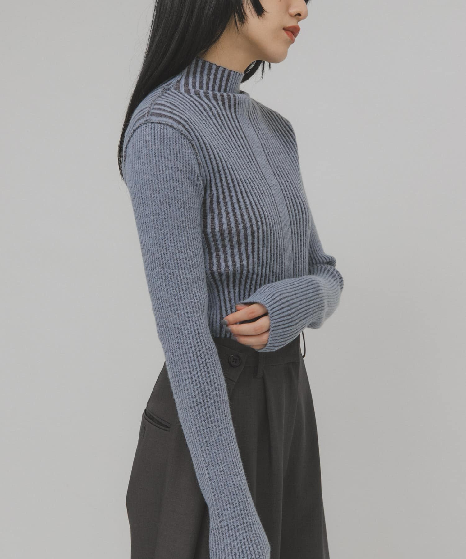 【ケービーエフ/KBF / URBAN RESEARCH】のilli ランダムRIBハイネックニット インテリア・キッズ・メンズ・レディースファッション・服の通販 founy(ファニー) ファッション Fashion レディースファッション Fashion for Women トップス・カットソー Cut & Sew Tops ニット Knit Tops & Sweaters 2025年 2025 2025-2026秋冬・A/W Autumn/Winter 2025–26 AW25–26 冬 Winter / This Winter トレンド Trend, Trending Now ハイネック High Neck, Mock Neck フィット Fit, Slim Fit ベーシック Basic, Essential ランダム Random, Irregular A/W・秋冬 Autumn/Winter ブルー系その他|ID: prp329100004753679 ipo3291000000034581376