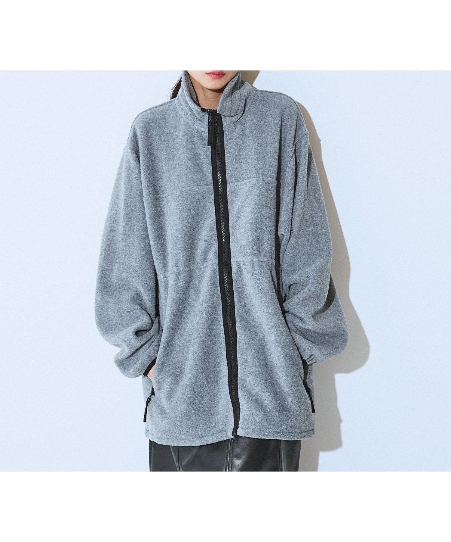 【ジーナシス/JEANASiS】のフリースZIPチュニック インテリア・キッズ・メンズ・レディースファッション・服の通販 founy(ファニー) 　ファッション　Fashion　レディースファッション　Fashion for Women　トップス・カットソー　Cut & Sew Tops　おすすめ　Recommended / Our Picks　チュニック　Tunic, Long Top　ドローコード　Drawcord, Drawstring Cord　フレア　Flare, Flared　ボトム　Bottoms, Lower Wear　ポケット　Pocket, Pocket Detail　今季　This Season, Current Season　A/W・秋冬　Autumn/Winter　羽織　Haori, Light Jacket　グレー|ID: prp329100004753693 ipo3291000000034504190