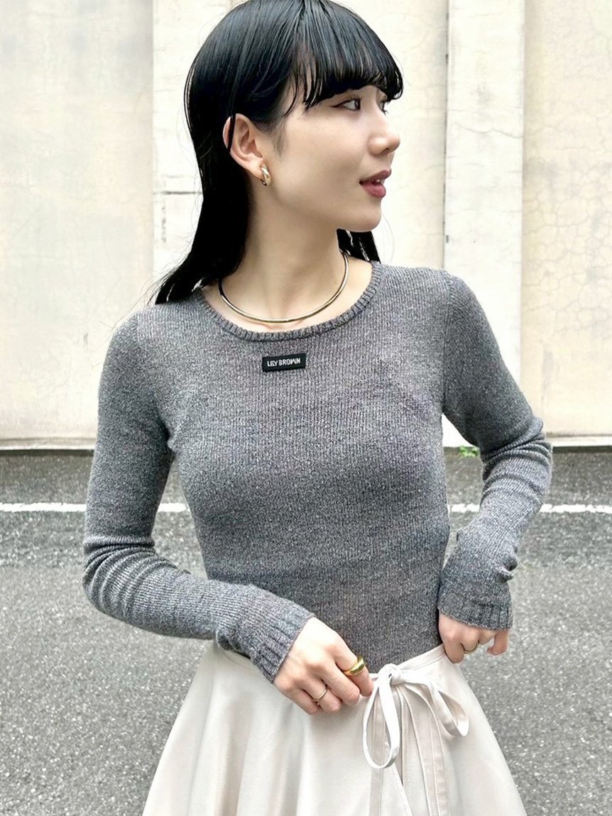 【リリーブラウン/Lily Brown】のラメリブシアーニットトップス(Hearts2Hearts着用) インテリア・キッズ・メンズ・レディースファッション・服の通販 founy(ファニー) 　ファッション　Fashion　レディースファッション　Fashion for Women　トップス・カットソー　Cut & Sew Tops　ニット　Knit Tops & Sweaters　インナー　Innerwear　シアー　Sheer, See-Through　シンプル　Simple, Minimal　スマート　Smart, Elegant　フィット　Fit, Slim Fit　フェミニン　Feminine, Girly　ロング　Long, Long-Length　GRY[006]|ID: prp329100004753728 ipo3291000000034483258