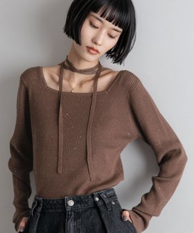 【ローリーズファーム/LOWRYS FARM】 【前後着用可能】スパンコールラメプルオーバーLS人気、トレンドファッション・服の通販 founy(ファニー) ファッション Fashion レディースファッション Fashion for Women トップス・カットソー Cut & Sew Tops カジュアルプルオーバー・ニットトップス Pullovers & Knit Tops / Casual Pullovers コンパクト Compact, Small Size シンプル Simple, Minimal スクエア Square, Square Shape ストレッチ Stretch, Stretchy Fabric スパンコール Sequins, Sequin Embellishment トレンド Trend, Trending Now フェミニン Feminine, Girly |ID:prp329100004753759