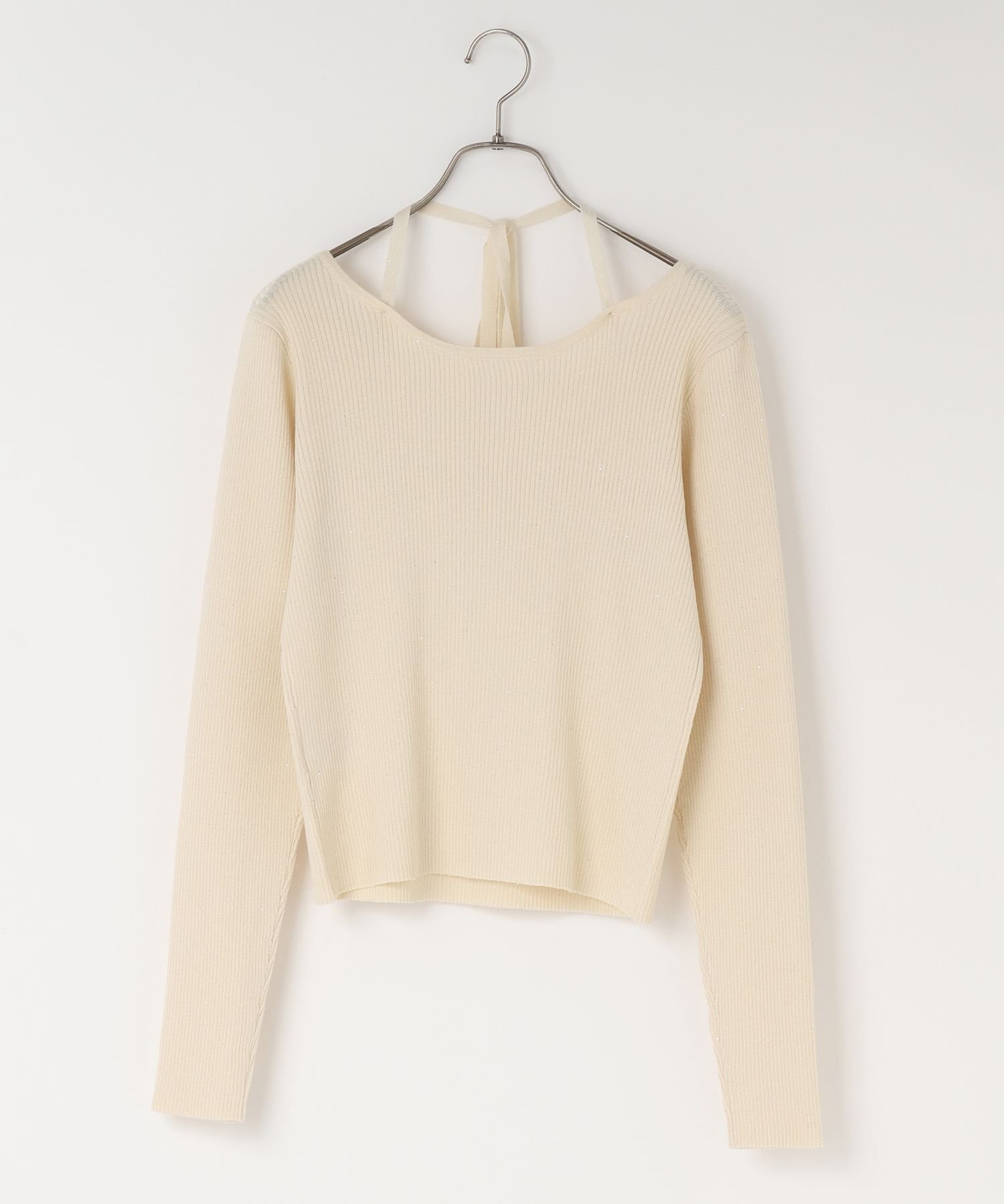 【ローリーズファーム/LOWRYS FARM】の【前後着用可能】スパンコールラメプルオーバーLS インテリア・キッズ・メンズ・レディースファッション・服の通販 founy(ファニー)  ファッション Fashion レディースファッション Fashion for Women トップス・カットソー Cut & Sew Tops カジュアルプルオーバー・ニットトップス Pullovers & Knit Tops / Casual Pullovers コンパクト Compact, Small Size シンプル Simple, Minimal スクエア Square, Square Shape ストレッチ Stretch, Stretchy Fabric スパンコール Sequins, Sequin Embellishment トレンド Trend, Trending Now フェミニン Feminine, Girly アイボリー08|ID: prp329100004753759 ipo3291000000034385005