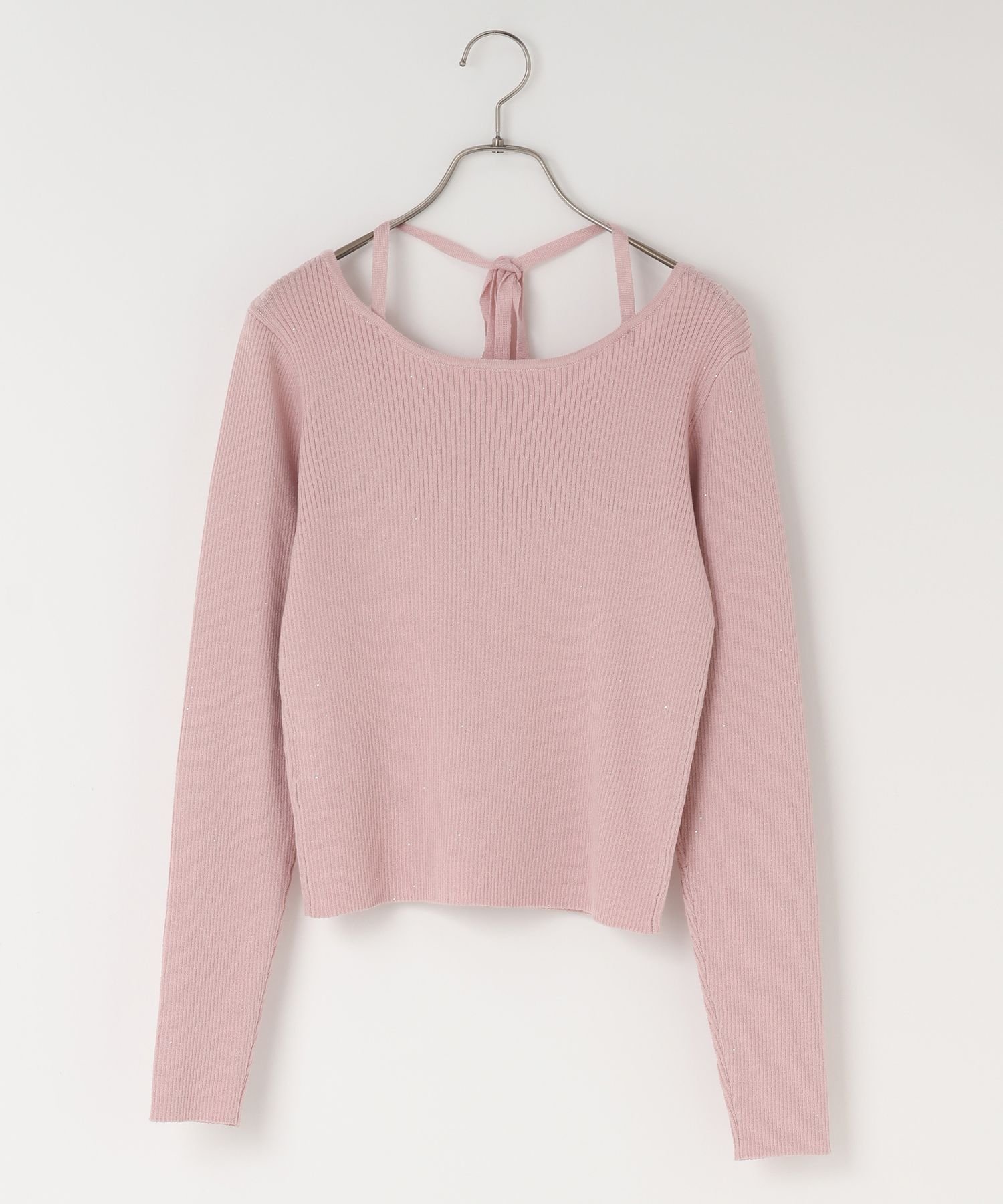 【ローリーズファーム/LOWRYS FARM】の【前後着用可能】スパンコールラメプルオーバーLS インテリア・キッズ・メンズ・レディースファッション・服の通販 founy(ファニー)  ファッション Fashion レディースファッション Fashion for Women トップス・カットソー Cut & Sew Tops カジュアルプルオーバー・ニットトップス Pullovers & Knit Tops / Casual Pullovers コンパクト Compact, Small Size シンプル Simple, Minimal スクエア Square, Square Shape ストレッチ Stretch, Stretchy Fabric スパンコール Sequins, Sequin Embellishment トレンド Trend, Trending Now フェミニン Feminine, Girly ピンク22|ID: prp329100004753759 ipo3291000000034385008