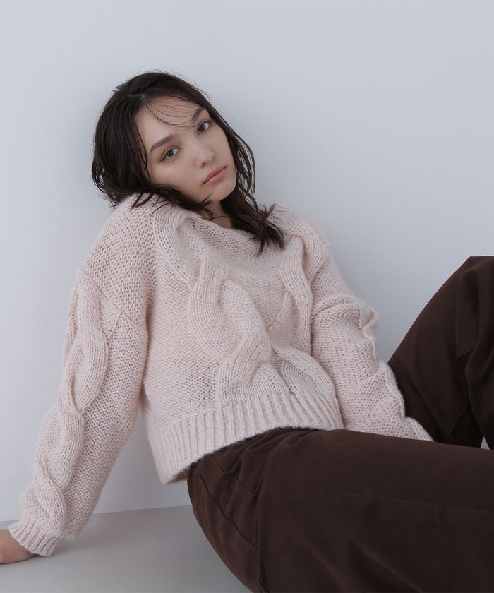 【ナチュラル ビューティー ベーシック/NATURAL BEAUTY BASIC】のクロップドビッグケーブルニット インテリア・キッズ・メンズ・レディースファッション・服の通販 founy(ファニー) https://founy.com/ 雑誌掲載アイテム Magazine Picks & Fashion Features ファッション雑誌 Fashion Magazines オッジ Oggi ファッション Fashion レディースファッション Fashion for Women トップス・カットソー Cut & Sew Tops ニット Knit Tops & Sweaters 12月号 December Issue クロップド Cropped, Short Length コンパクト Compact, Small Size バランス Balance, Style Balance ビッグ Big, Oversized ミドル Middle Length, Mid Height 雑誌 Magazine, Fashion Magazine |ID: prp329100004753777 ipo3291000000034450567