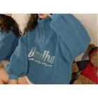 【ミニミニストア/miniministore】のボアトレーナー フロントジップ 韓国風 ブルー|ID: prp329100004753835 ipo3291000000034385449