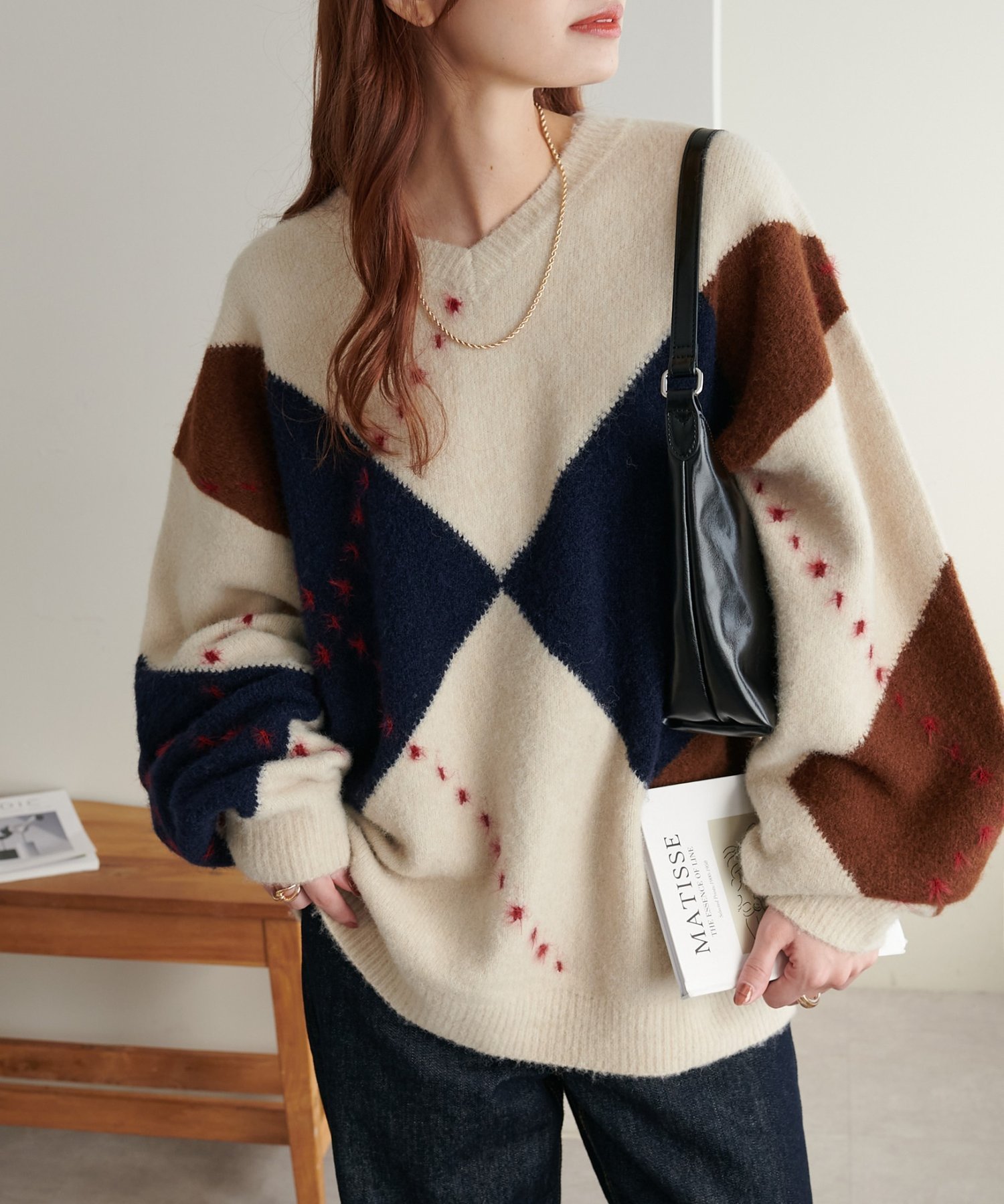 【ディスコート/Discoat】の【WEB限定】アーガイルVネックニット《ユニセックス》 人気、トレンドファッション・服の通販 founy(ファニー)  ファッション Fashion レディースファッション Fashion for Women トップス・カットソー Cut & Sew Tops ニット Knit Tops & Sweaters Vネックトップス V-Neck Tops / V-Cut Neckline Shirts ベーシック Basic, Essential  other-1|ID: prp329100004753852 ipo3291000000034385574