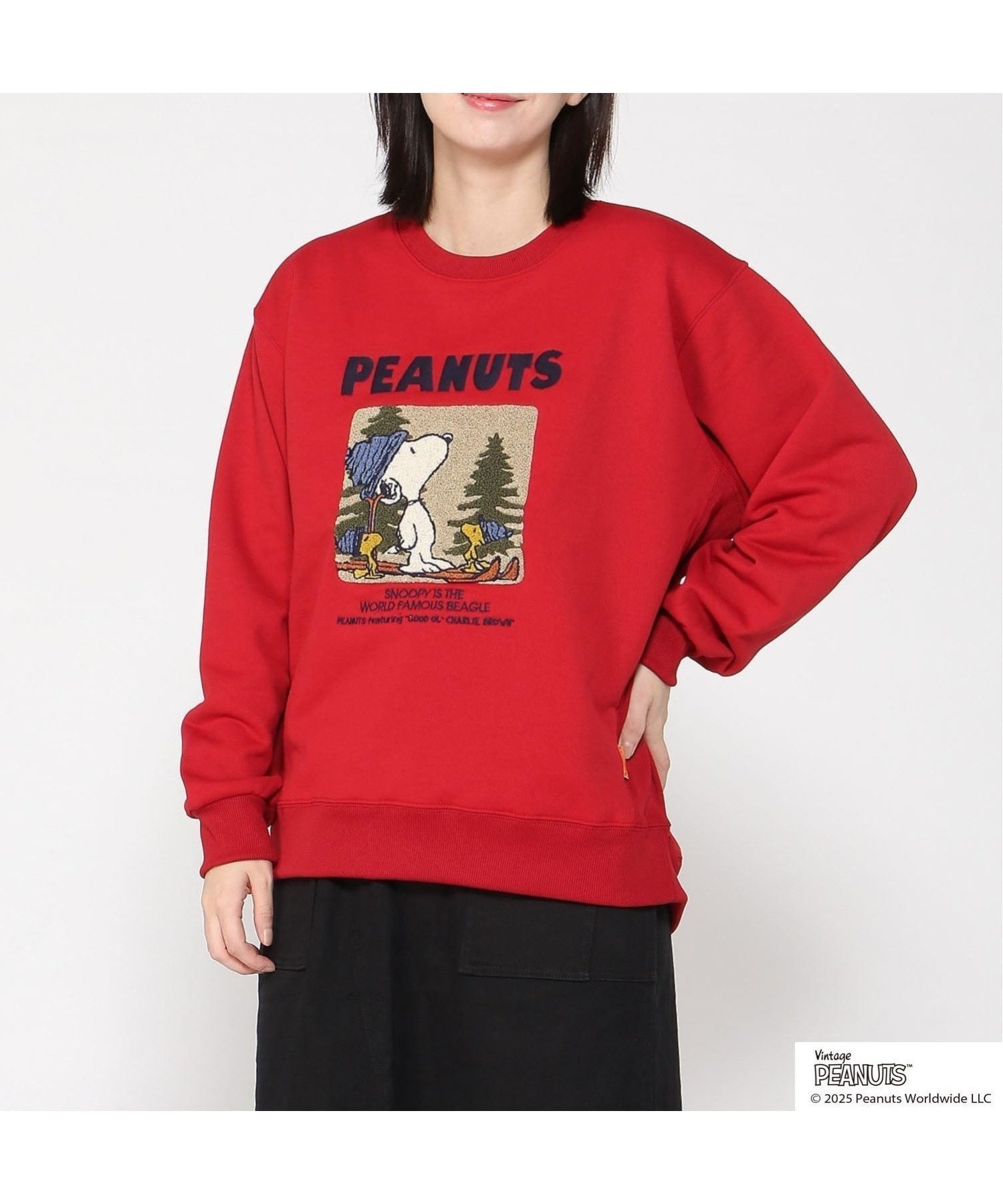 【クリフメイヤー/KRIFF MAYER】のサガラ刺繍スヌーピー裏起毛スウェット インテリア・キッズ・メンズ・レディースファッション・服の通販 founy(ファニー)  ファッション Fashion レディースファッション Fashion for Women トップス・カットソー Cut & Sew Tops レディースパーカー・カジュアルフーディー Casual Hoodies & Sweatshirts スウェット・クルーネックトップス Sweatshirts & Crewnecks / Relaxed Fit Sweat Tops キャラクター Character, Licensed Characters スウェット / スエット Sweatshirt, Sweatwear モコモコ Fuzzy, Fluffy RED|ID: prp329100004753883 ipo3291000000034385823