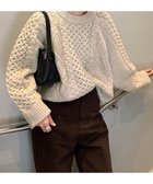 【セレクトモカ/SELECT MOCA】の累計販売数20,000枚突破!/ヴィンテージライクケーブルニット【bySON】 人気、トレンドファッション・服の通販 founy(ファニー) ファッション Fashion レディースファッション Fashion for Women トップス・カットソー Cut & Sew Tops ニット Knit Tops & Sweaters ヴィンテージ Vintage Style カーゴパンツ Cargo Pants, Utility Pants シンプル Simple, Minimal スラックス Slacks, Dress Pants タイトスカート Pencil Skirt, Tight Skirt デニム Denim, Jeans Material ルーズ Loose, Oversized 冬 Winter / This Winter おすすめ Recommended / Our Picks thumbnail アイボリー-01|ID: prp329100004753925 ipo3291000000034811587