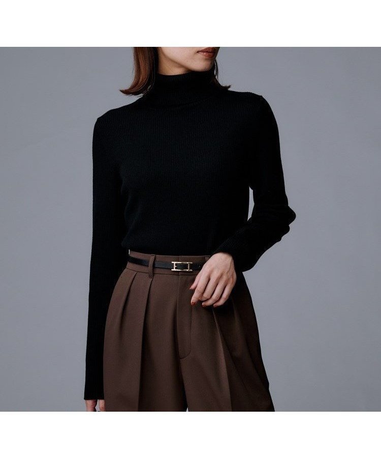 【アンタイトル/UNTITLED】の【洗える/アンサンブル可能/ウール100%】リブタートルネックウールニット インテリア・キッズ・メンズ・レディースファッション・服の通販 founy(ファニー)  ファッション Fashion レディースファッション Fashion for Women トップス・カットソー Cut & Sew Tops ニット Knit Tops & Sweaters アンサンブルニット Knit Ensembles & Twin Sets タートルネック・ハイネックトップス Turtlenecks & High-Neck Tops おすすめ Recommended / Our Picks アンサンブル Ensemble Set コンパクト Compact, Small Size ジャケット Jacket, Outerwear タートルネック Turtleneck, High Neck ボトム Bottoms, Lower Wear 洗える Machine Washable ブラック|ID: prp329100004753964 ipo3291000000034386498