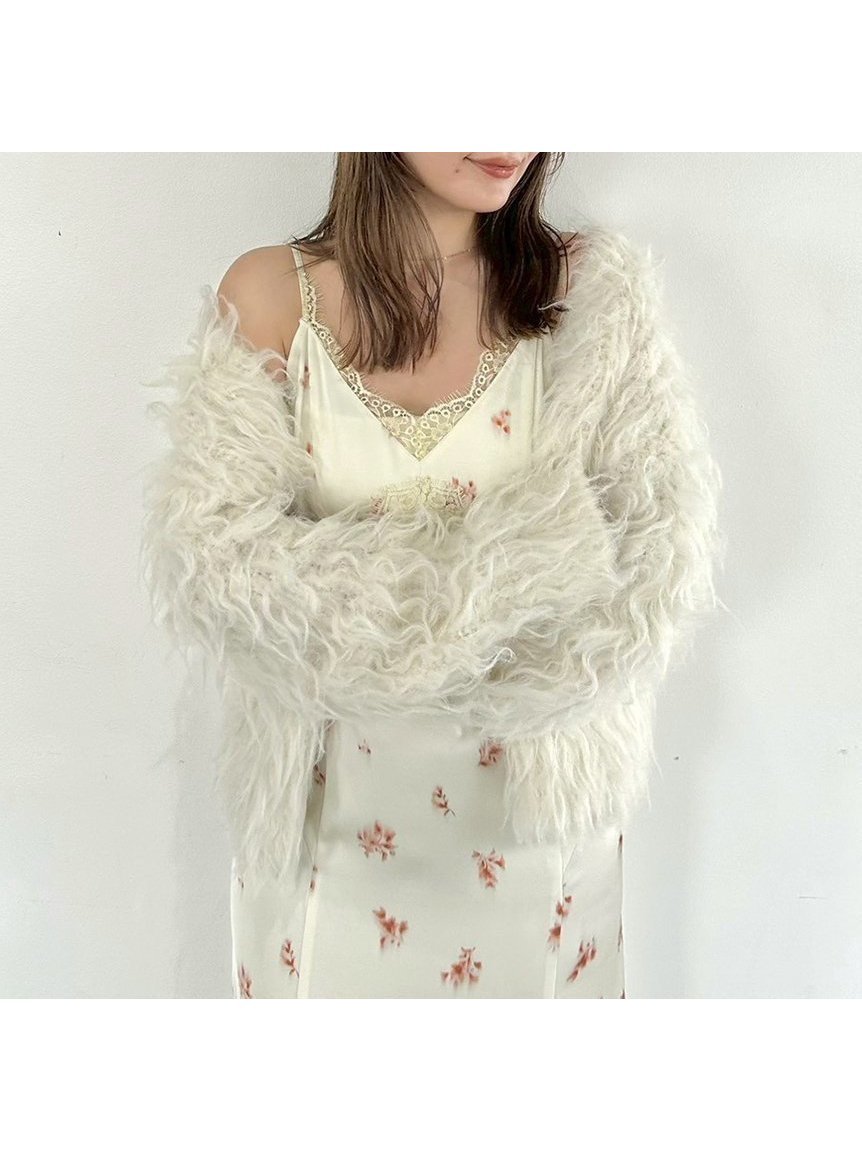 【フレイ アイディー/FRAY I.D】の2wayブラッシュシャギーカーディガン インテリア・キッズ・メンズ・レディースファッション・服の通販 founy(ファニー) 　ファッション　Fashion　レディースファッション　Fashion for Women　トップス・カットソー　Cut & Sew Tops　カーディガン・羽織り　Layered Style Cardigans　ウェーブ　Wavy Pattern　カーディガン　Cardigan, Knitwear　クロップド　Cropped, Short Length　スマート　Smart, Elegant　バランス　Balance, Style Balance　フェミニン　Feminine, Girly　フロント　Front, Front Design　ボトム　Bottoms, Lower Wear　ループ　Loop, Loop Knit　A/W・秋冬　Autumn/Winter　IVR[003]|ID: prp329100004753973 ipo3291000000034927730