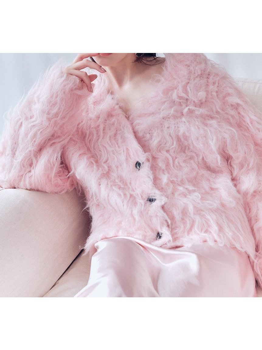 【フレイ アイディー/FRAY I.D】の2wayブラッシュシャギーカーディガン インテリア・キッズ・メンズ・レディースファッション・服の通販 founy(ファニー) 　ファッション　Fashion　レディースファッション　Fashion for Women　トップス・カットソー　Cut & Sew Tops　カーディガン・羽織り　Layered Style Cardigans　ウェーブ　Wavy Pattern　カーディガン　Cardigan, Knitwear　クロップド　Cropped, Short Length　スマート　Smart, Elegant　バランス　Balance, Style Balance　フェミニン　Feminine, Girly　フロント　Front, Front Design　ボトム　Bottoms, Lower Wear　ループ　Loop, Loop Knit　A/W・秋冬　Autumn/Winter　PNK[066]|ID: prp329100004753973 ipo3291000000034927733