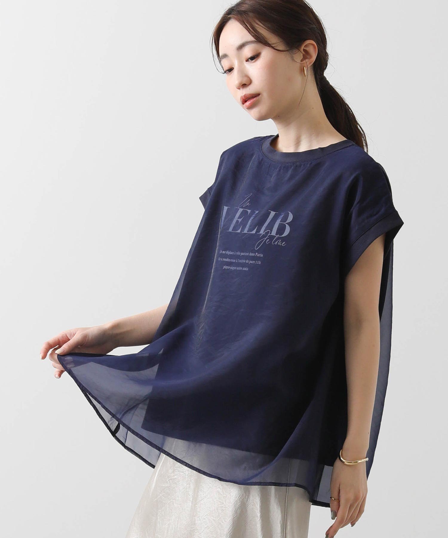 【グレディブリリアン/Gready Brilliant】のVELIBレイヤードフレンチスリーブカットソー 人気、トレンドファッション・服の通販 founy(ファニー) 　ファッション　Fashion　レディースファッション　Fashion for Women　トップス・カットソー　Cut & Sew Tops　カットソー・ベーシックTシャツ　Cut-and-Sewn Tops / Stretch Tees & Basics　シアー　Sheer, See-Through　シンプル　Simple, Minimal　夏　Summer　 other-1|ID: prp329100004754355 ipo3291000000034598659