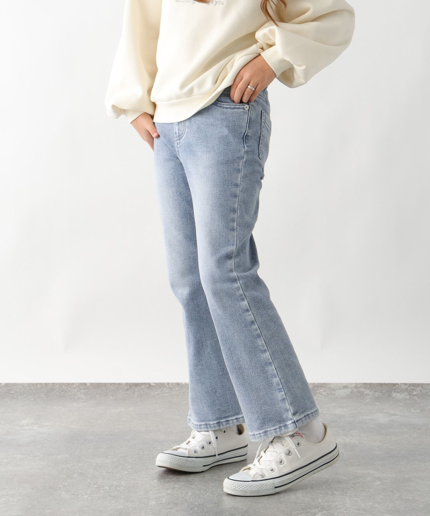 【グローバルワーク/GLOBAL WORK / KIDS】のあったかスゴラクフレアパンツ/キッズ/581333 インテリア・キッズ・メンズ・レディースファッション・服の通販 founy(ファニー)  ファッション Fashion キッズファッション Fashion for Kids ボトムス Bottoms ストレッチ Stretch, Stretchy Fabric フレア Flare, Flared ブラストブルーデニム83|ID: prp329100004754404 ipo3291000000034389873