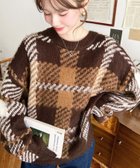 【モーメントプラス/moment+ / MEN】の3Gビッグチェックジャガードシャギーニットプルオーバー ブラウン|ID: prp329100004754412 ipo3291000000034648459