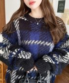 【モーメントプラス/moment+ / MEN】の3Gビッグチェックジャガードシャギーニットプルオーバー ブラック|ID: prp329100004754412 ipo3291000000034813041