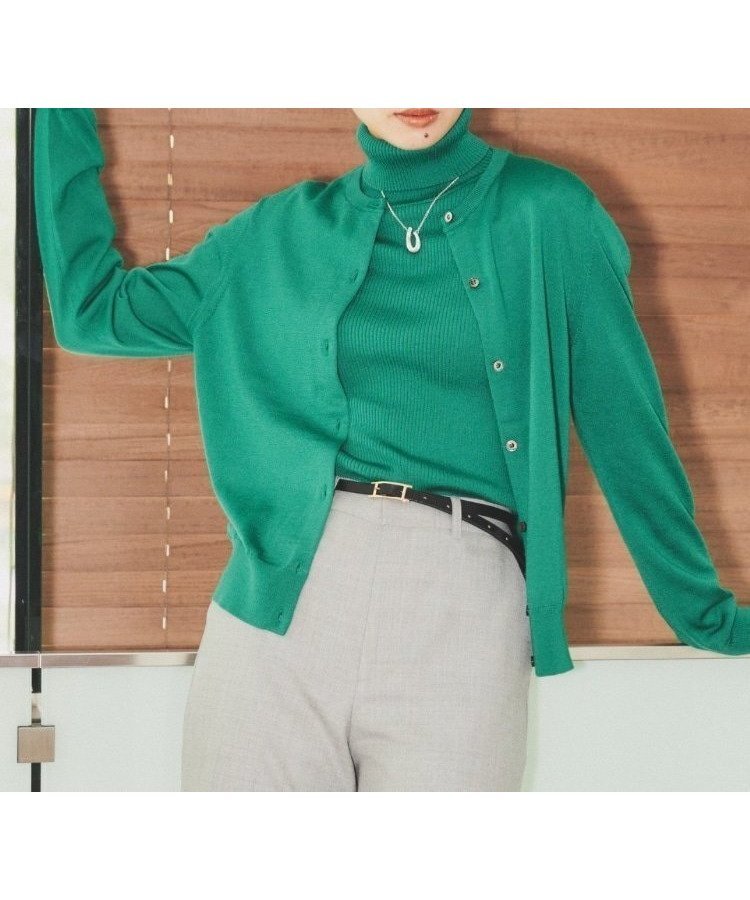 【アンタイトル/UNTITLED】のウール クルーネックニットカーディガン インテリア・キッズ・メンズ・レディースファッション・服の通販 founy(ファニー)  ファッション Fashion レディースファッション Fashion for Women トップス・カットソー Cut & Sew Tops ニット Knit Tops & Sweaters カーディガン・羽織り Layered Style Cardigans アンサンブル Ensemble Set カーディガン Cardigan, Knitwear コンパクト Compact, Small Size スマート Smart, Elegant 定番 Standard, Basic Item ベーシック Basic, Essential ボトム Bottoms, Lower Wear ワイド Wide, Wide Fit おすすめ Recommended / Our Picks グリーン|ID: prp329100004754437 ipo3291000000034390092