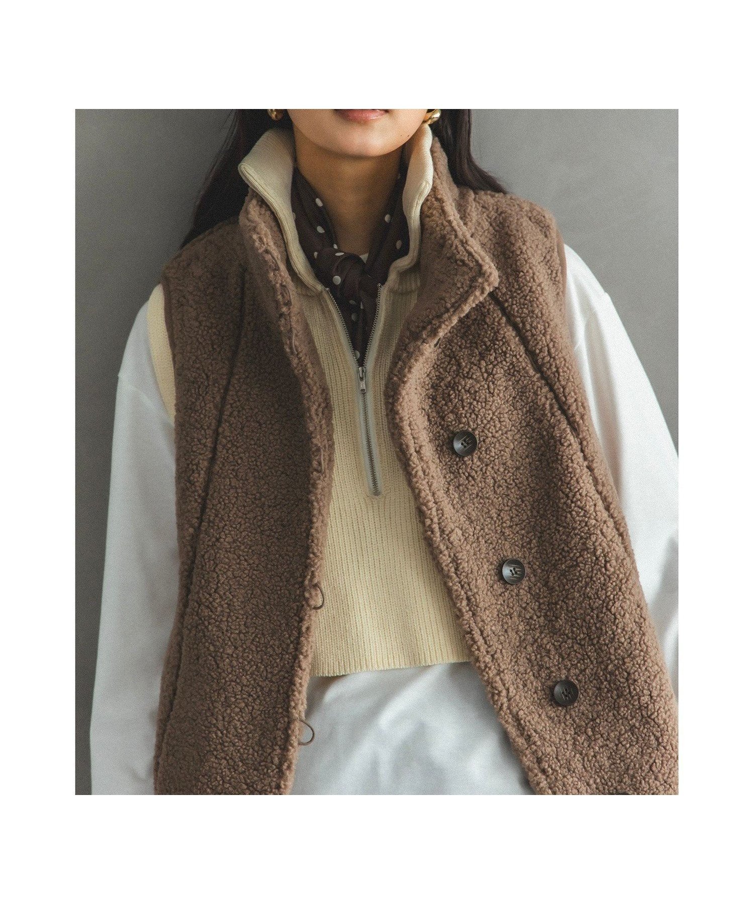 【ビーミングライフストアバイビームス/B:MING LIFE STORE by BEAMS】のボア ベスト 25AW ライトアウター レイヤード着回し 人気、トレンドファッション・服の通販 founy(ファニー) 　ファッション　Fashion　レディースファッション　Fashion for Women　アウター　Coat / Outerwear Collection　トップス・カットソー　Cut & Sew Tops　ベスト&ジレ / 重ね着スタイル　Vests & Gilets　スタンド　Stand Collar, Upright Stand　フィット　Fit, Slim Fit　フロント　Front, Front Design　ブルゾン　Blouson, Bomber Jacket　ベスト　Vest, Waistcoat　ループ　Loop, Loop Knit　ロング　Long, Long-Length　再入荷　Restock / Back in Stock　おすすめ　Recommended / Our Picks　2025年　2025　2025-2026秋冬・A/W　Autumn/Winter 2025–26 AW25–26　 other-1|ID: prp329100004754455 ipo3291000000034715582