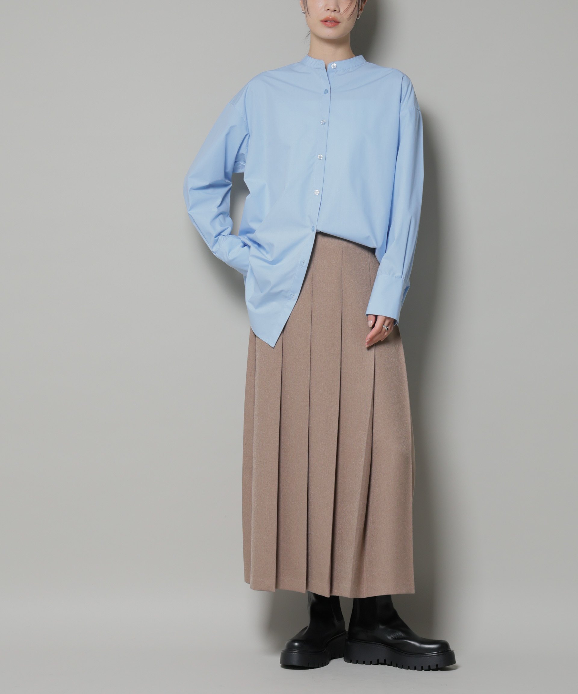 【ナノ ユニバース/nano universe】のワイドプリーツロングスカート インテリア・キッズ・メンズ・レディースファッション・服の通販 founy(ファニー) 　ファッション　Fashion　レディースファッション　Fashion for Women　スカート　Skirts　ロングスカート　Long Skirts / Maxi & Midi Skirts　ウォッシャブル　Machine Washable　ダウン　Down, Puffer　ファブリック　Fabric, Textile　プリーツ　Pleats, Pleated　ベーシック　Basic, Essential　リブニット　Rib Knit, Ribbed Knit　アウトレット　Outlet / Clearance　2025年　2025　2025-2026秋冬・A/W　Autumn/Winter 2025–26 AW25–26　ベージュ|ID: prp329100004754574 ipo3291000000034391063