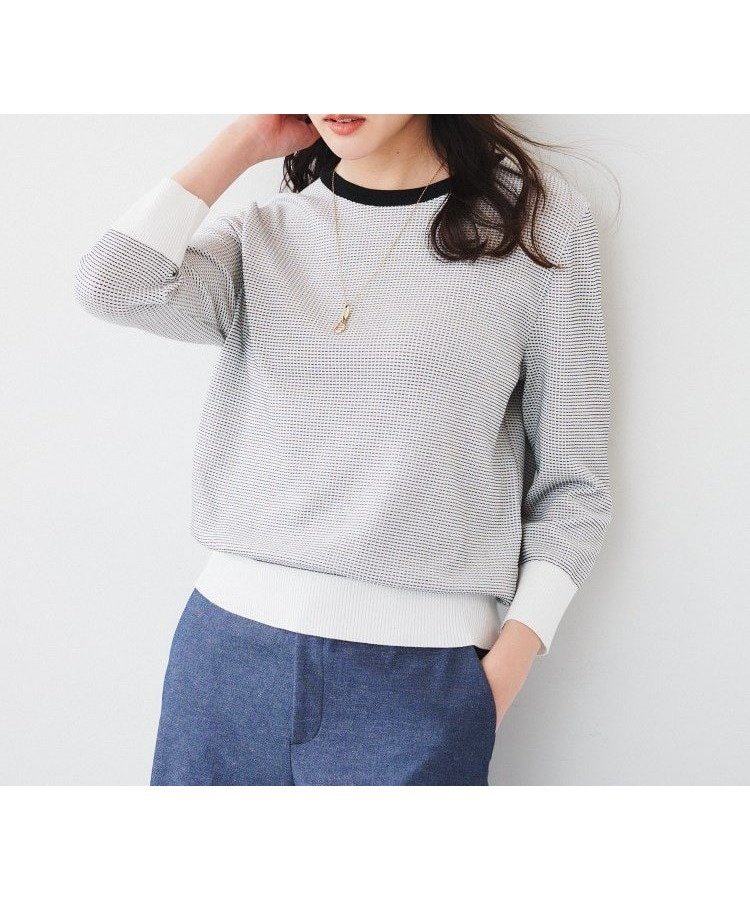 【アンタイトル/UNTITLED】の【配色カラー/アンサンブル可能】きれいめ七分袖ニット インテリア・キッズ・メンズ・レディースファッション・服の通販 founy(ファニー)  ファッション Fashion レディースファッション Fashion for Women トップス・カットソー Cut & Sew Tops ニット Knit Tops & Sweaters アンサンブルニット Knit Ensembles & Twin Sets アンサンブル Ensemble Set インド Indian Textile ストレッチ Stretch, Stretchy Fabric スマート Smart, Elegant ベーシック Basic, Essential 無地 Plain, Solid Color ワイド Wide, Wide Fit 2024年 2024 2024春夏・S/S Spring/Summer 2024 SS24 ホワイト|ID: prp329100004754585 ipo3291000000034391106