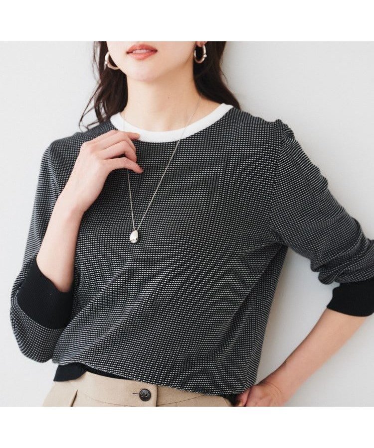 【アンタイトル/UNTITLED】の【配色カラー/アンサンブル可能】きれいめ七分袖ニット インテリア・キッズ・メンズ・レディースファッション・服の通販 founy(ファニー)  ファッション Fashion レディースファッション Fashion for Women トップス・カットソー Cut & Sew Tops ニット Knit Tops & Sweaters アンサンブルニット Knit Ensembles & Twin Sets アンサンブル Ensemble Set インド Indian Textile ストレッチ Stretch, Stretchy Fabric スマート Smart, Elegant ベーシック Basic, Essential 無地 Plain, Solid Color ワイド Wide, Wide Fit 2024年 2024 2024春夏・S/S Spring/Summer 2024 SS24 ブラック|ID: prp329100004754585 ipo3291000000034391109