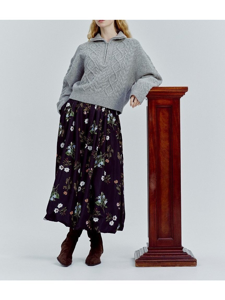 【ミラオーウェン/Mila Owen】のボタニカルプリントバルーンスカート インテリア・キッズ・メンズ・レディースファッション・服の通販 founy(ファニー) 　ファッション　Fashion　レディースファッション　Fashion for Women　スカート　Skirts　シンプル　Simple, Minimal　スマート　Smart, Elegant　バルーン　Balloon, Balloon Silhouette　プリント　Print, Printed Pattern　ポケット　Pocket, Pocket Detail　ラグジュアリー　Luxury, Elegant　エレガント 上品　Elegant　BLK[009]|ID: prp329100004754714 ipo3291000000034577228