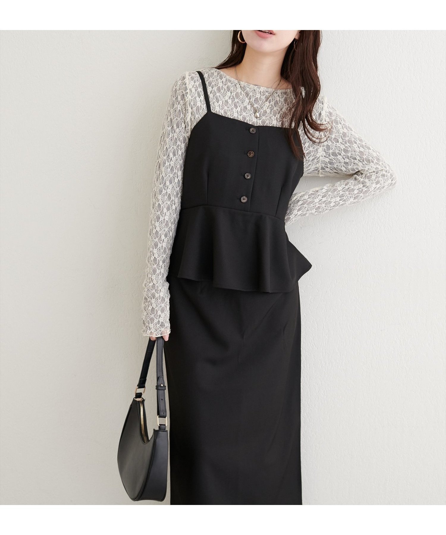 【ナチュラルクチュール/natural couture】のペプラムビスチェ+タイトスカート インテリア・キッズ・メンズ・レディースファッション・服の通販 founy(ファニー) ファッション Fashion レディースファッション Fashion for Women スカート Skirts インナー Innerwear カーディガン Cardigan, Knitwear クラシカル Classical, Vintage-Inspired ジャケット Jacket, Outerwear セットアップ Set-Up, Coordinated Outfit タイトスカート Pencil Skirt, Tight Skirt タートルネック Turtleneck, High Neck ビスチェ Bustier, Corset Top フェミニン Feminine, Girly フレア Flare, Flared フロント Front, Front Design ペプラム Peplum, Flared Hem ポケット Pocket, Pocket Detail 再入荷 Restock / Back in Stock エレガント 上品 Elegant 2025年 2025 2025-2026秋冬・A/W Autumn/Winter 2025–26 AW25–26 ブラック|ID: prp329100004754772 ipo3291000000034577750