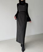 【ジュノア/JUNOAH】のウールライクビスチェ + ラップIラインスカート set チャコール|ID: prp329100004754822 ipo3291000000034466018